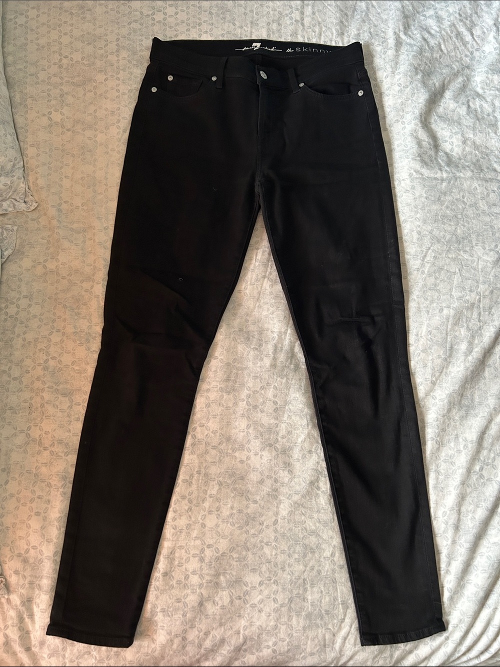 7 For All Mankind Black Skinny Jeans